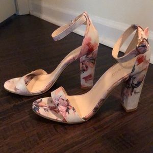 Floral strappy heels